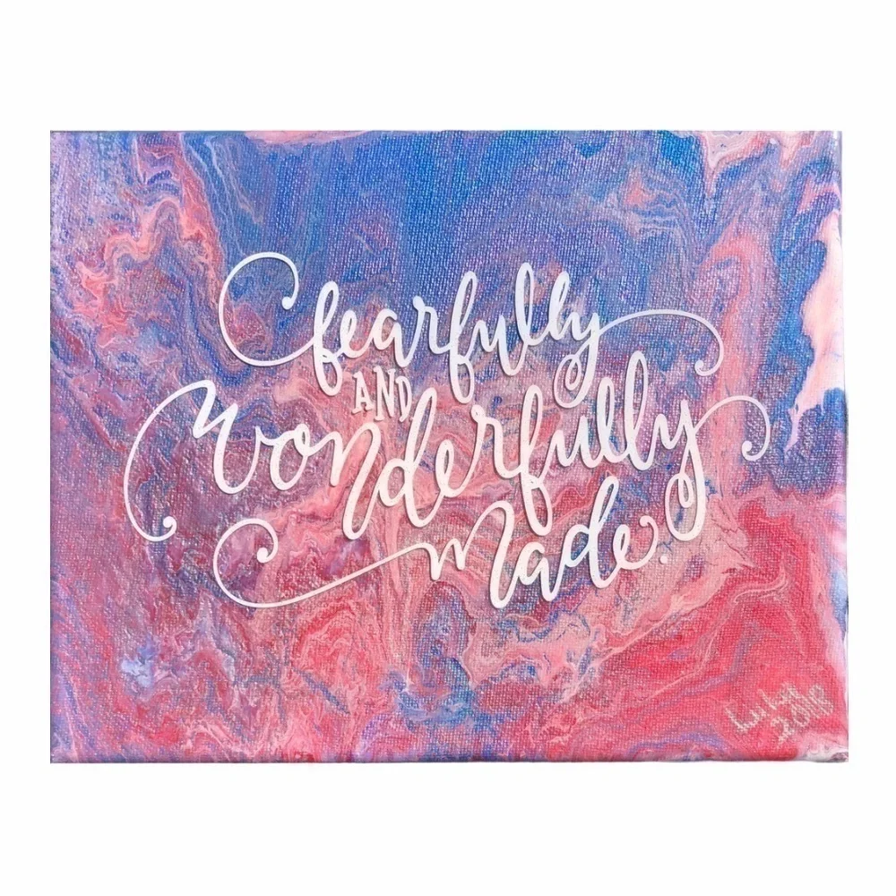𝅺CUSTOM “Fearfully and Wonderfully Made” 8”x 10” Inspirational Resin Wall Art